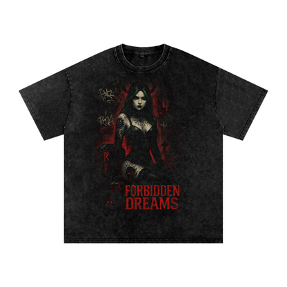 “Graveborn Siren” - Acid Wash Oversize T-Shirt From $65