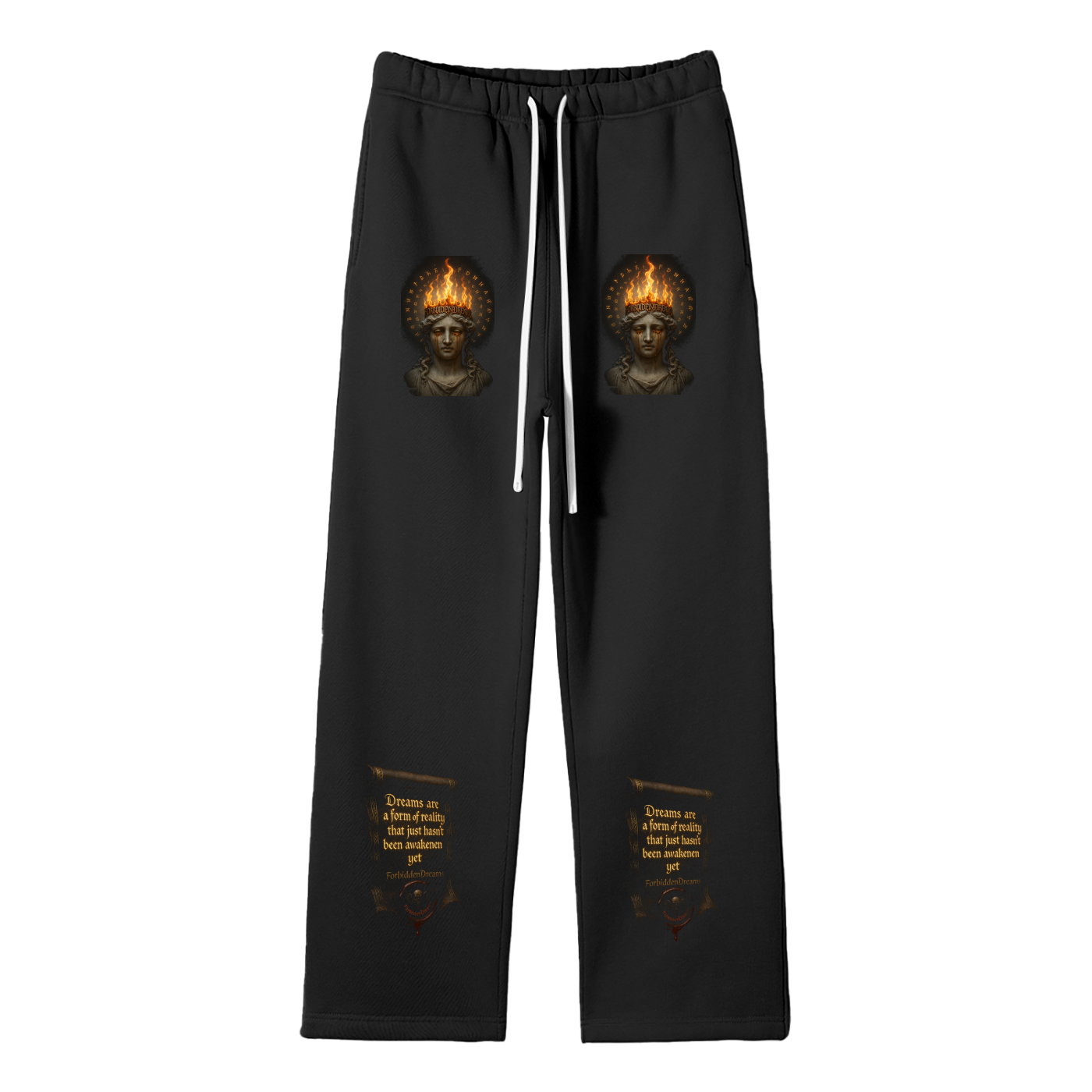 “Weeping Divinity”-  Fleece Straight Leg Pants From $85